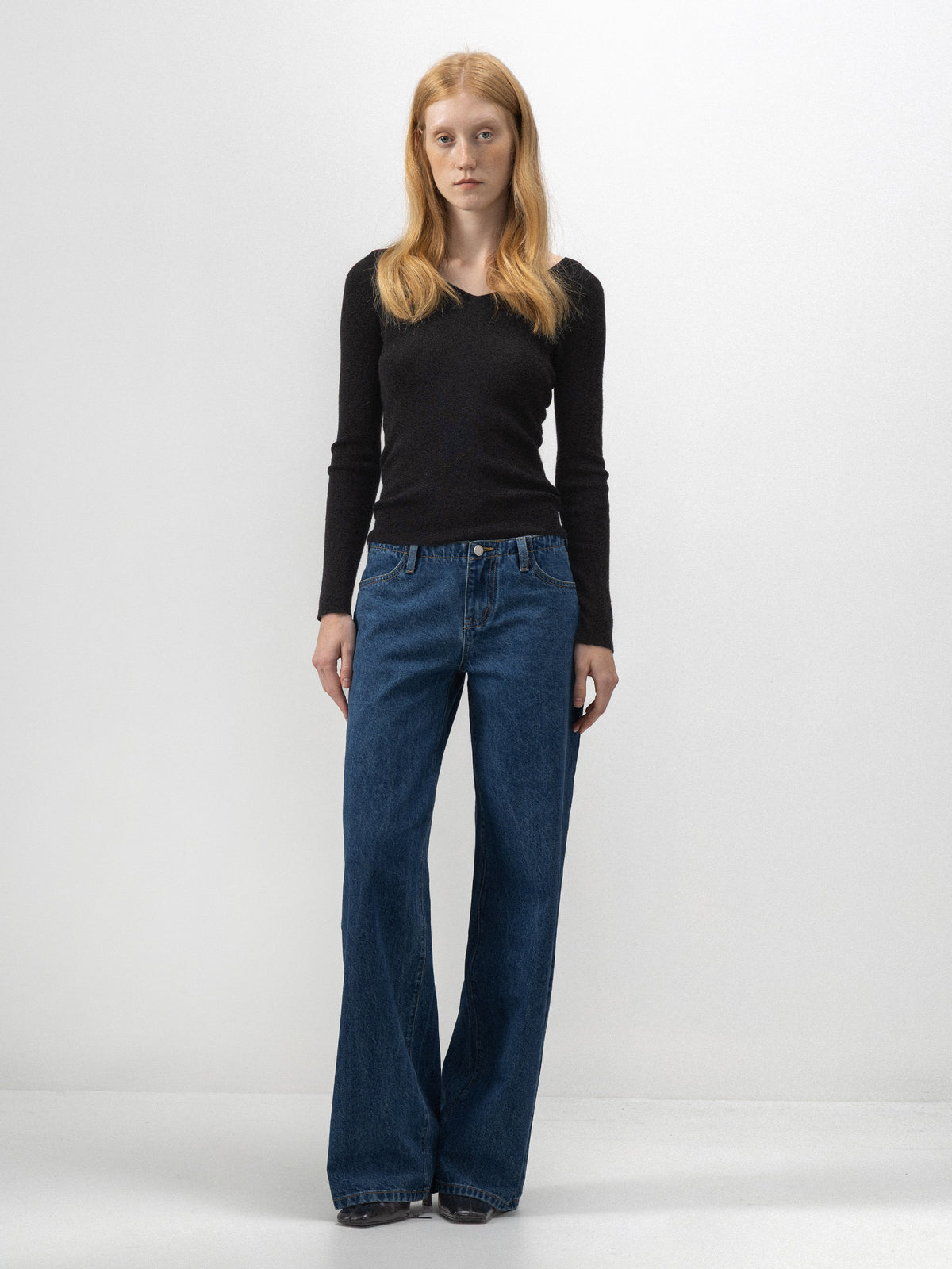 CUBIC Mid-Low Rise Vintage Wash Straight-Leg Jeans-1