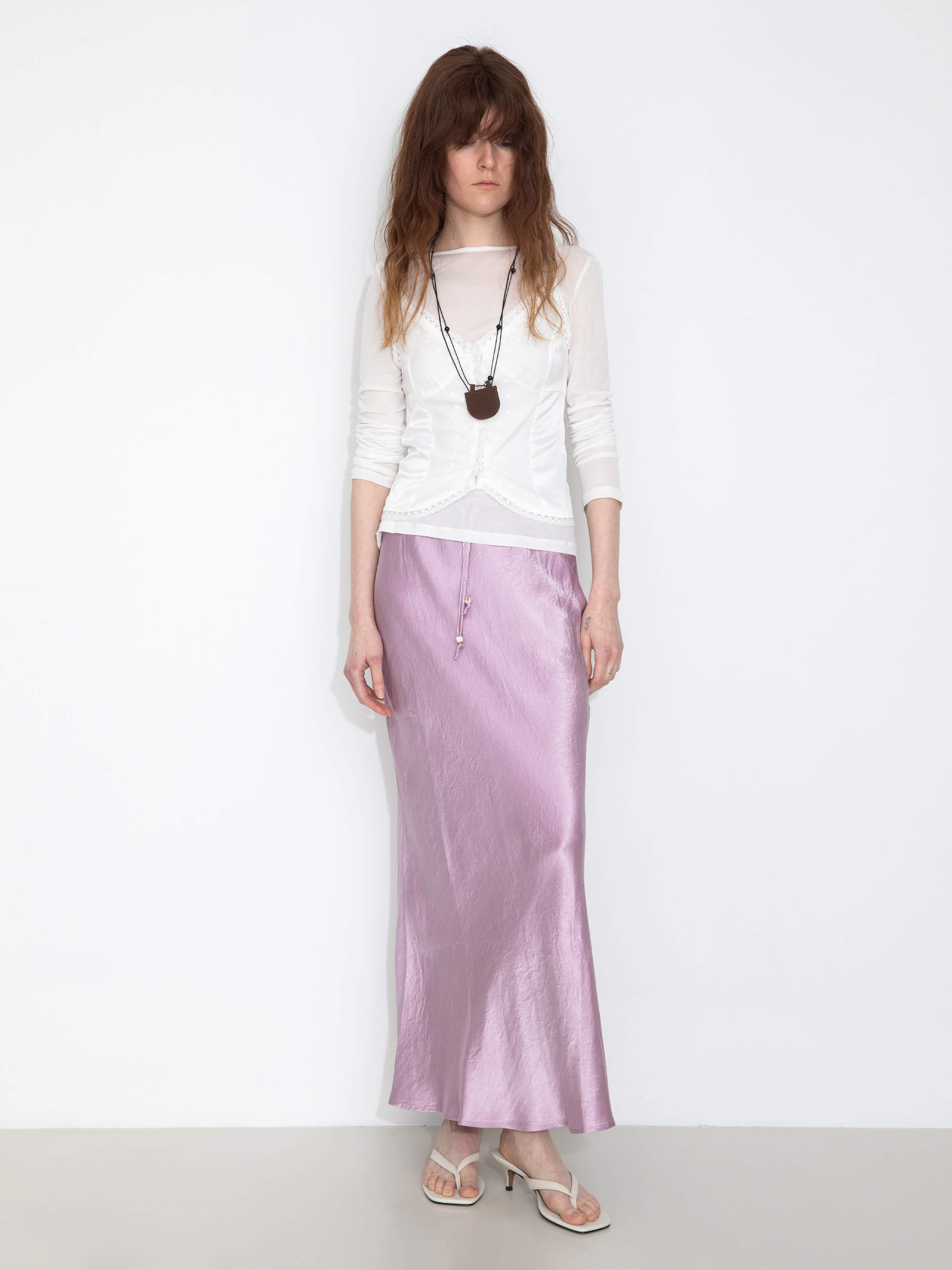 100% Heavyweight Acetate Bias Cut Skirt-13