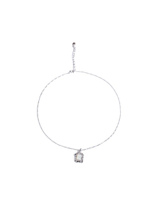 Crinkled Textured Gemstone Pendant Necklace