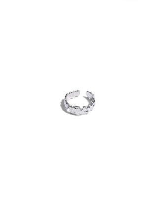 Adjustable Hammered Silver Open Ring