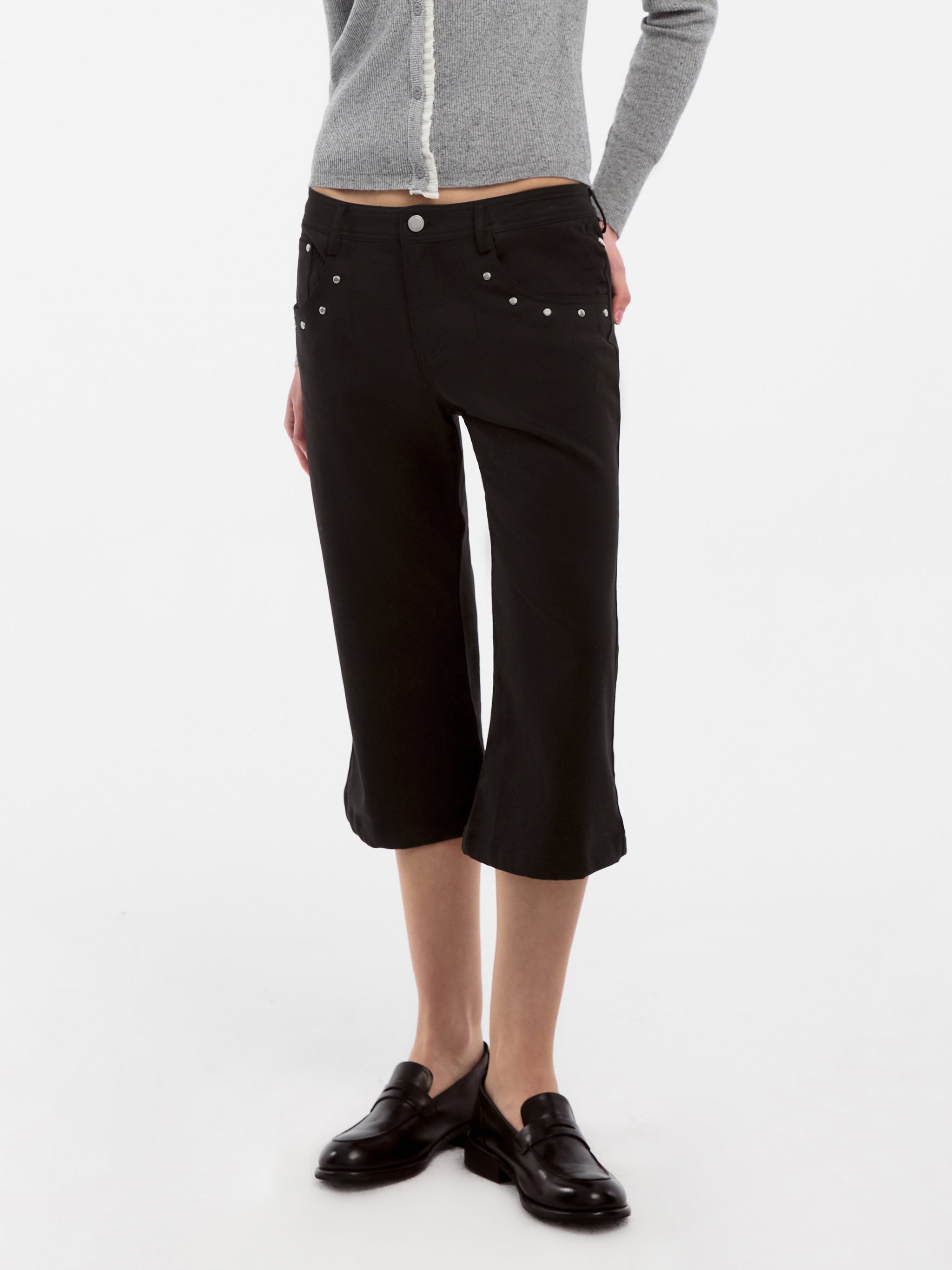 Vintage Lyocell-Blend Cropped Flared Trousers