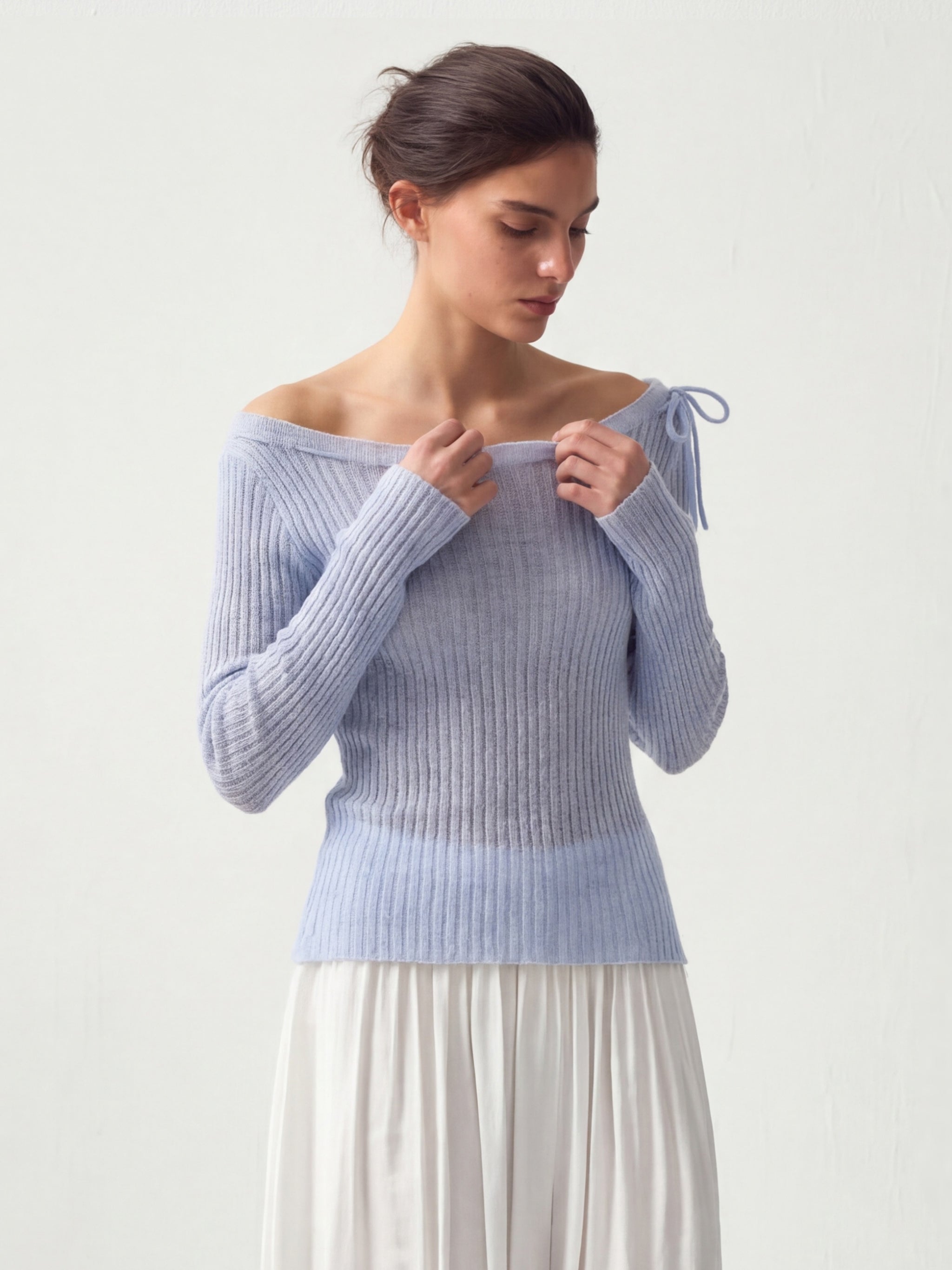 CUBIC Drawstring Rib Knit Top