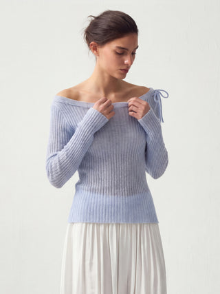 CUBIC Drawstring Rib Knit Top