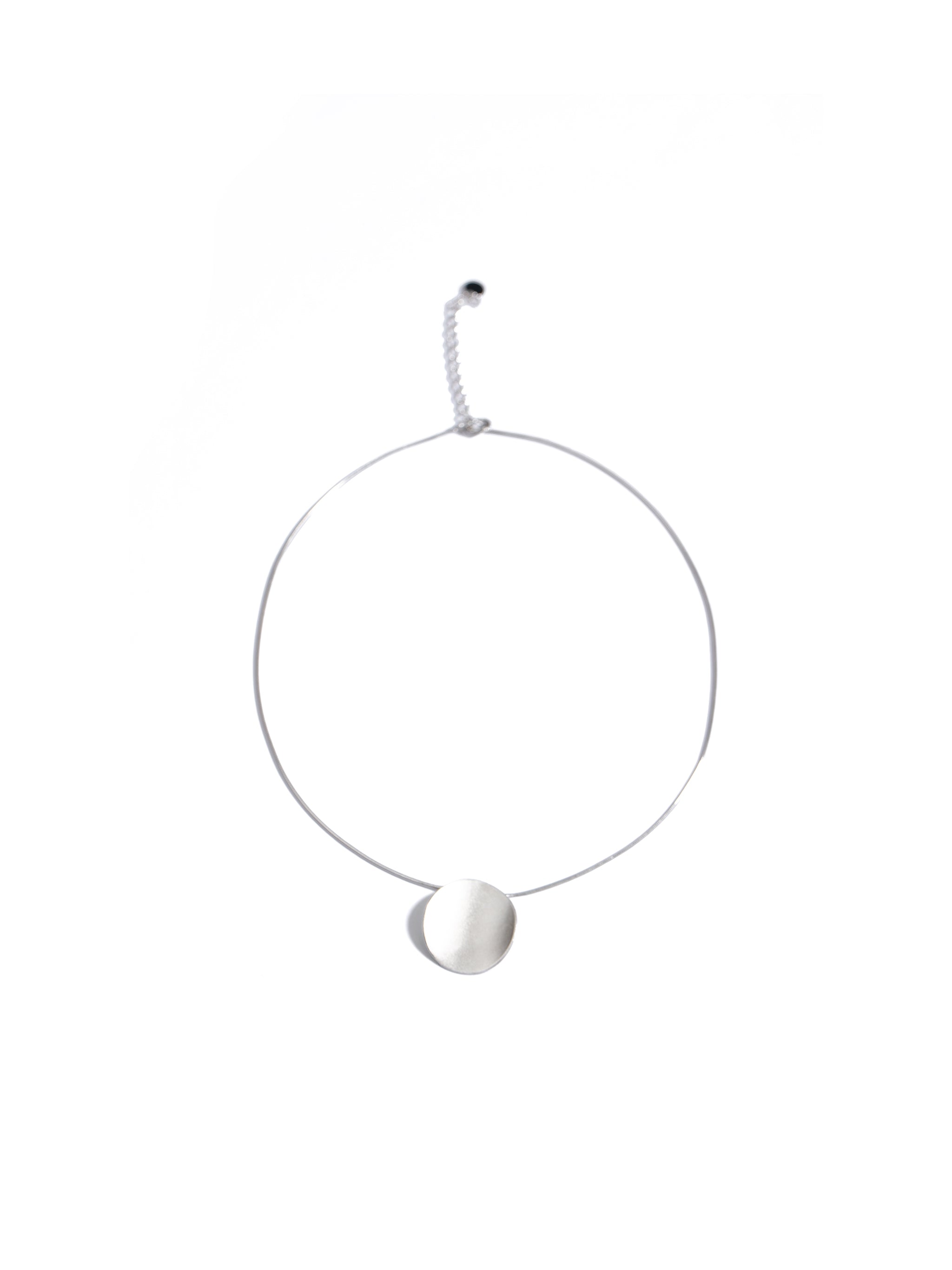 Curved Disc Pendant Necklace