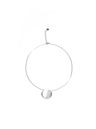 Curved Disc Pendant Necklace