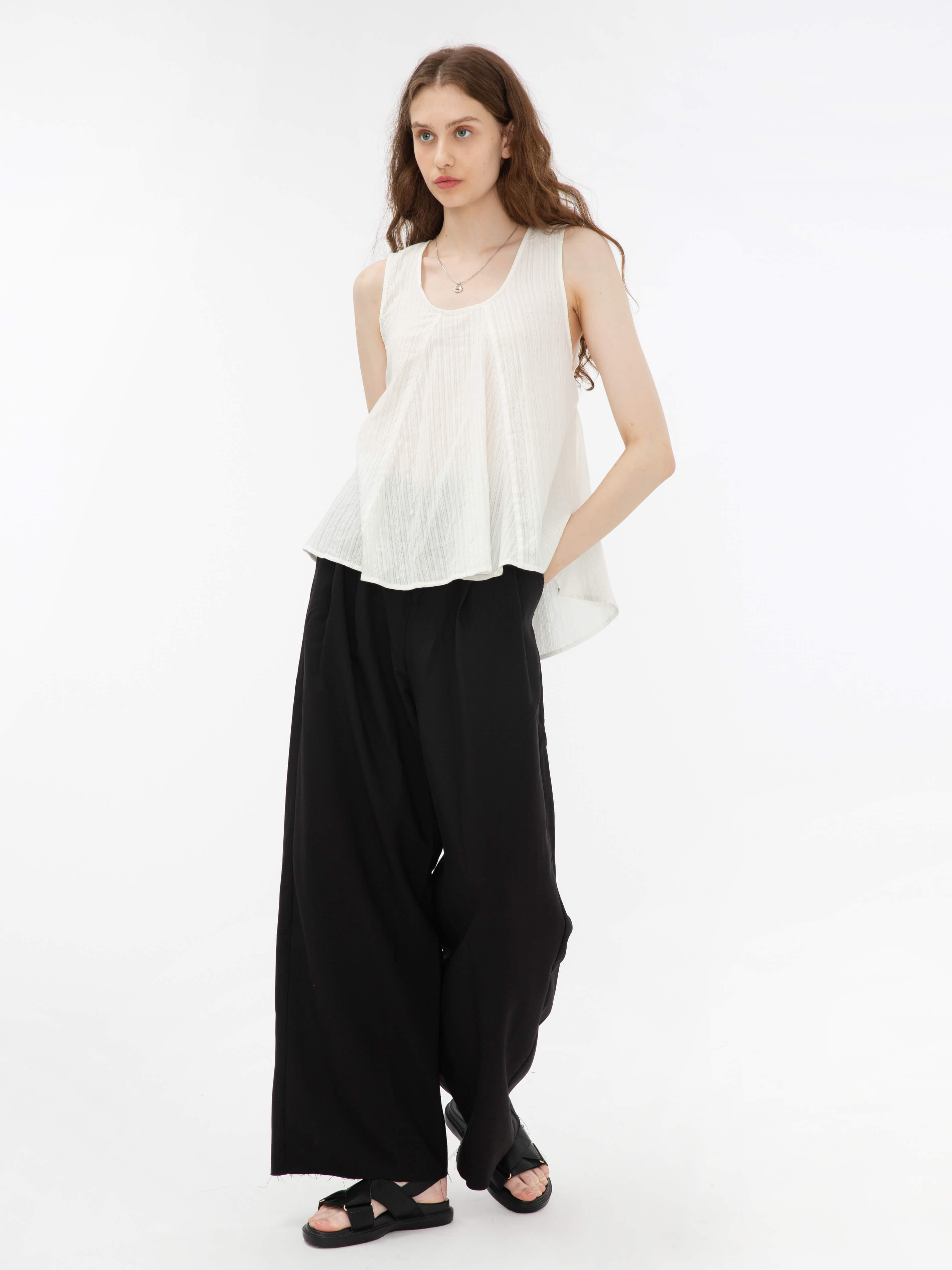 Flared Open Back Sleeveless Top-3
