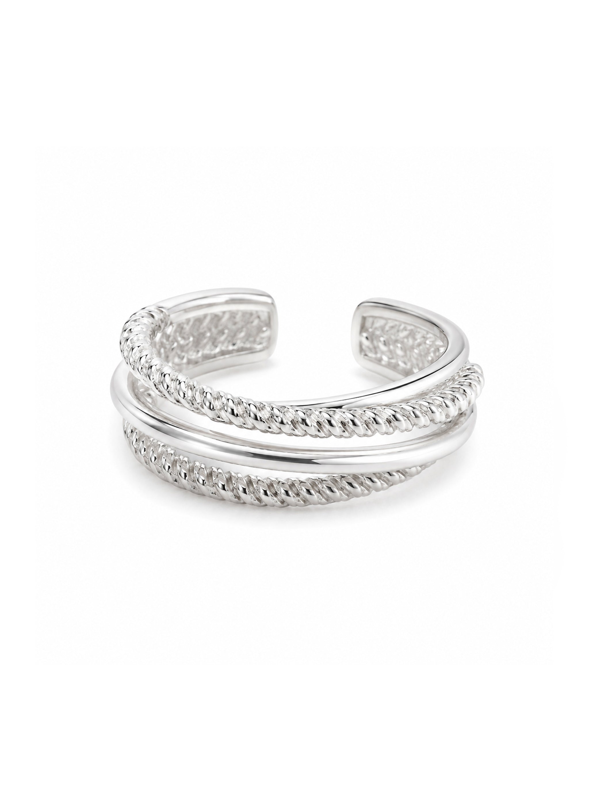 Twisted Rope Crossed Ring-1