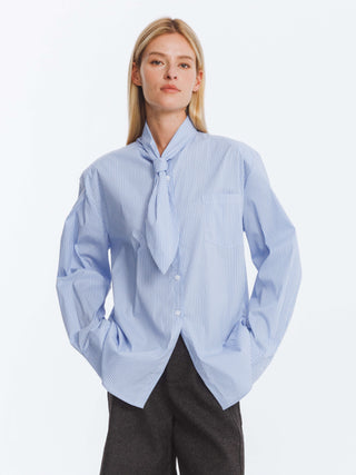 Vintage Tie Loose Striped Shirt