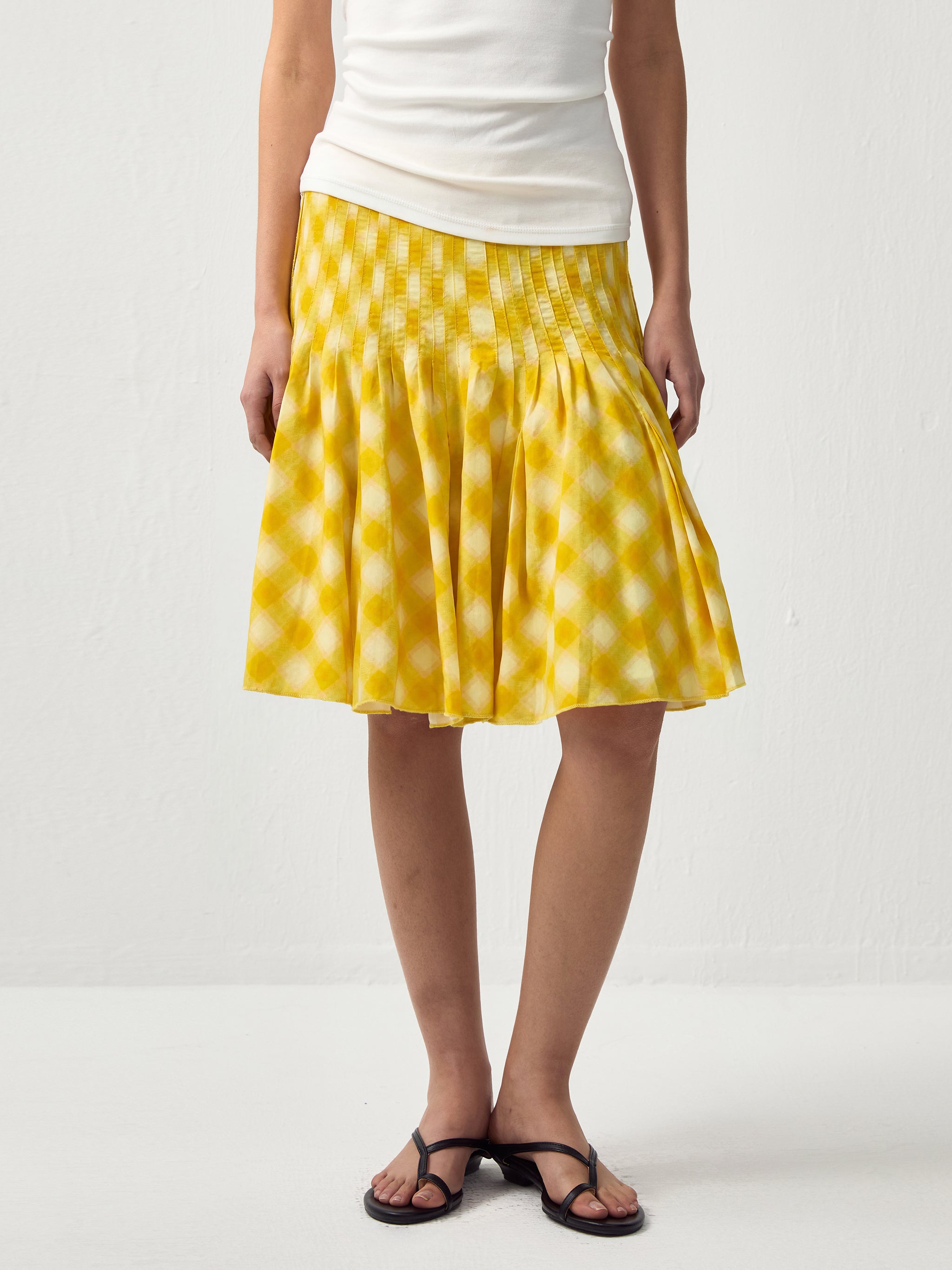CUBIC Acetate Pleated Umbrella Skirt-2