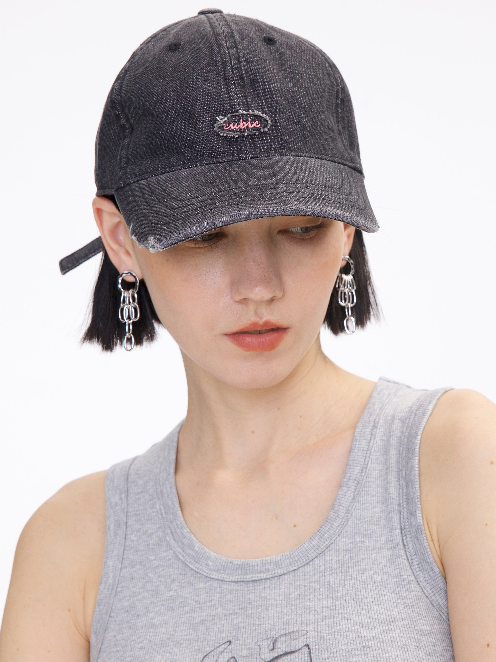 Denim Cubic Cap-3