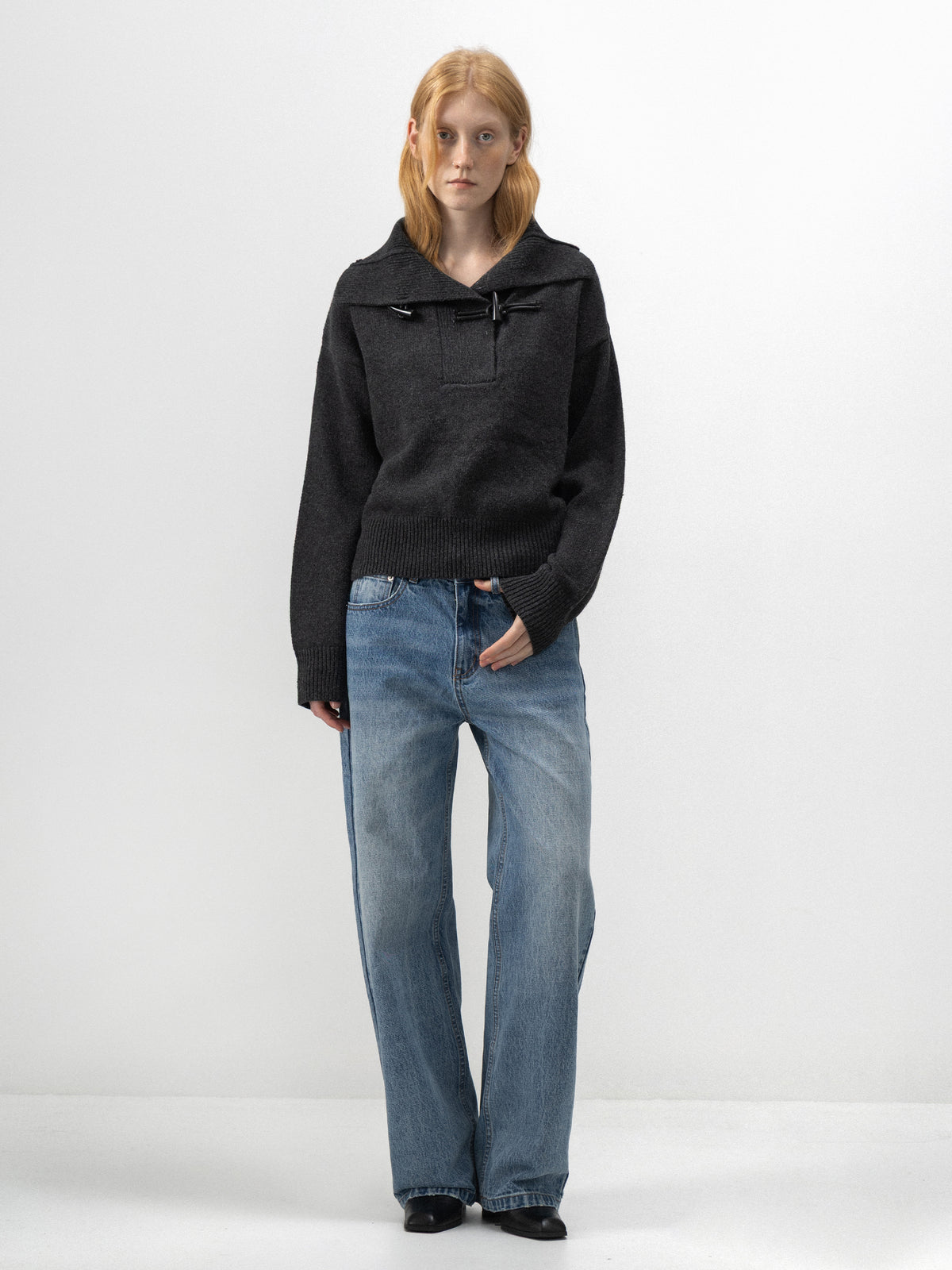 CUBIC Toggle High-Neck Knit Sweater-1
