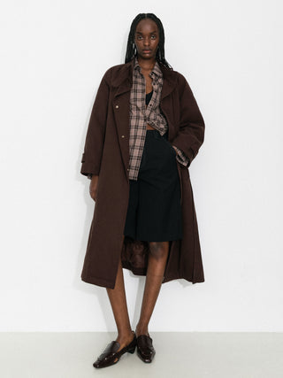 Convertible Collar Long Down Trench Coat