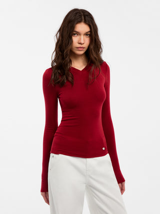 CUBIC Wool Blend V-Neck Knit T-Shirt