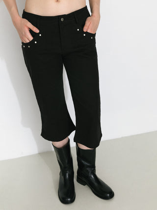 Vintage Lyocell-Blend Cropped Flared Trousers