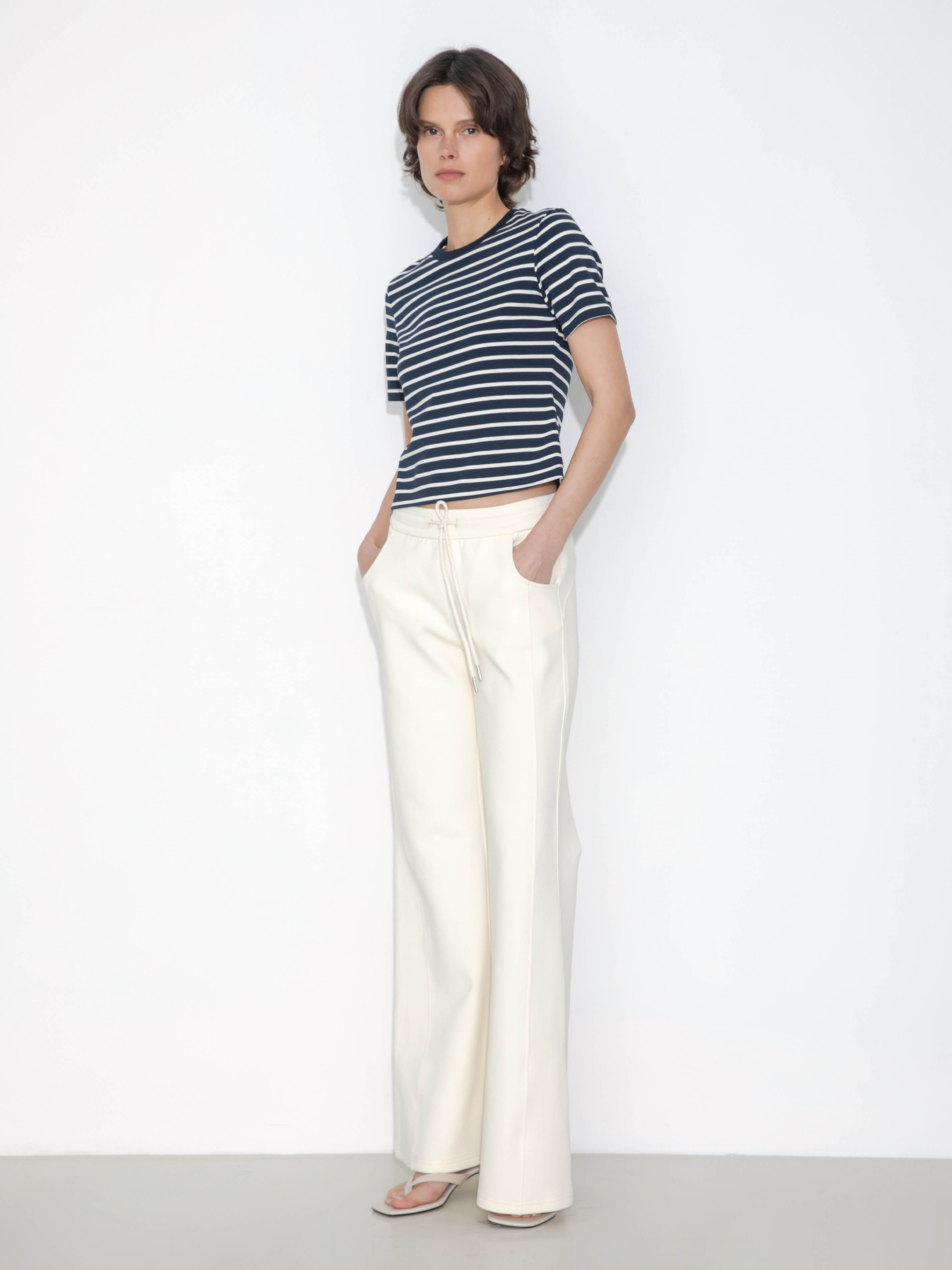 C by CUBIC Striped Basic Cotton T-Shirt-2