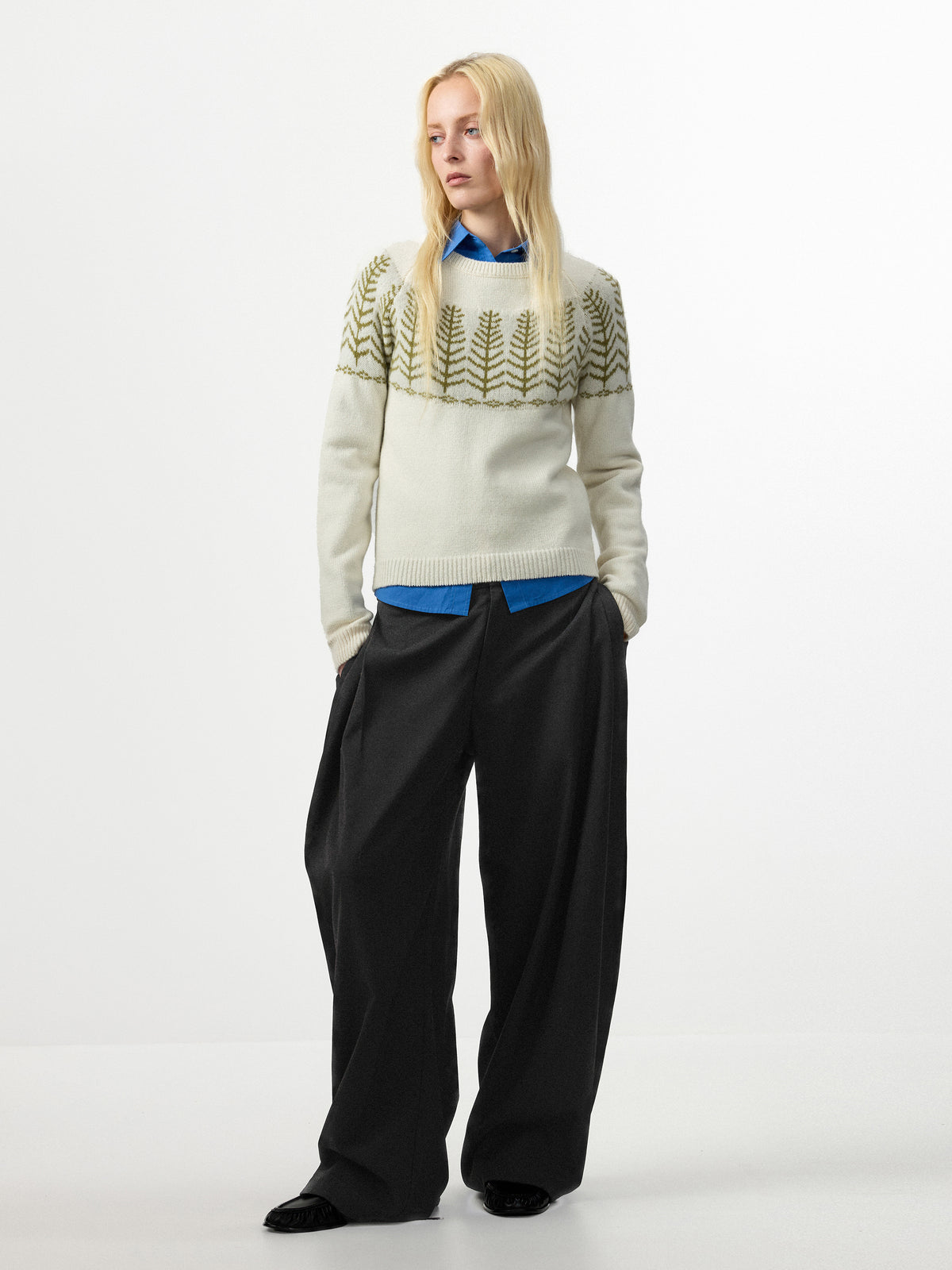 CUBIC Wool Pine Jacquard Sweater-1