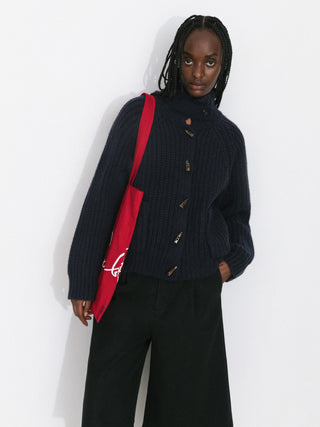 100% Wool Convertible Collar Short Cardigan Coat