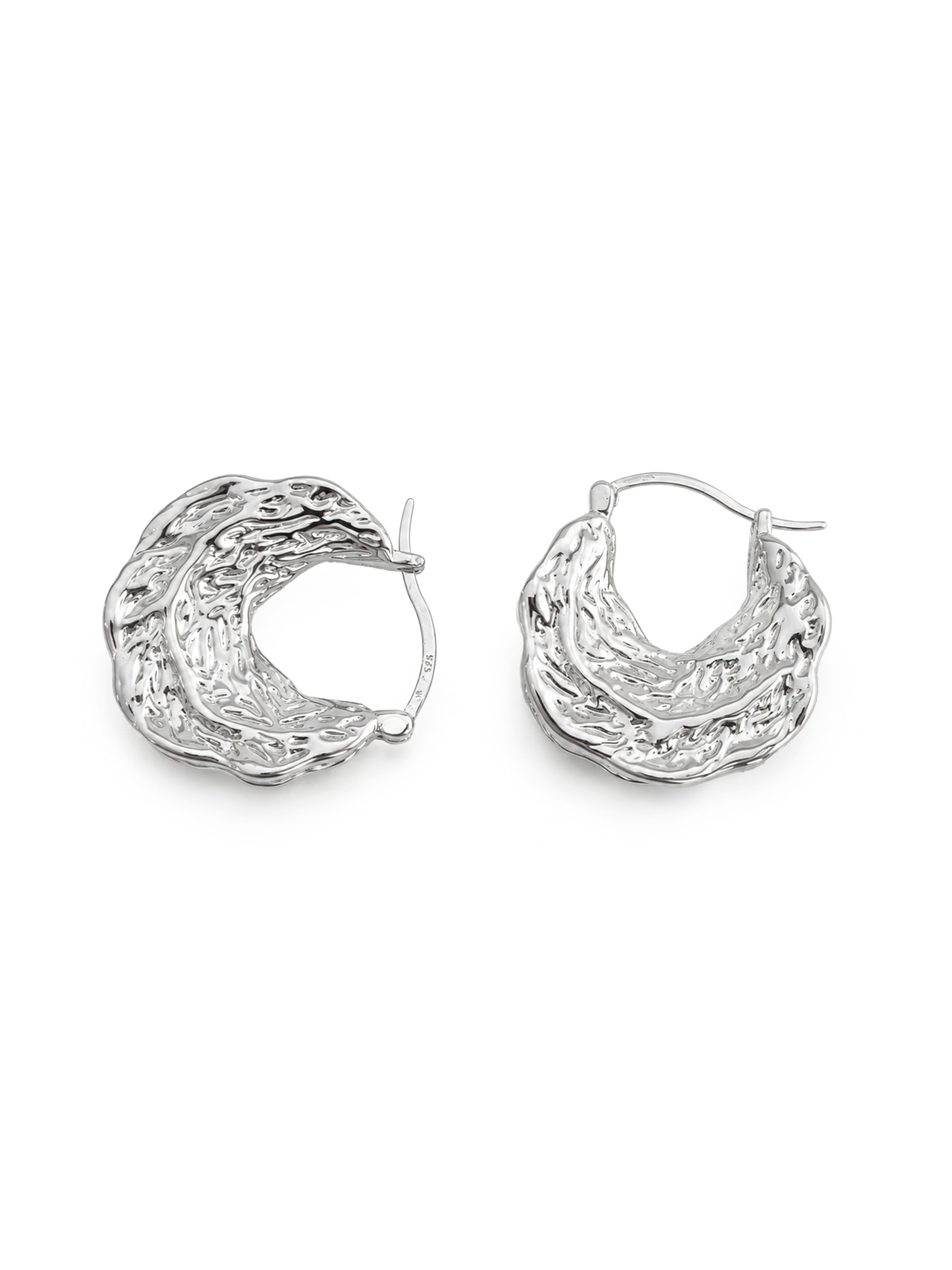 Textured Layered Hoop Earrings-2