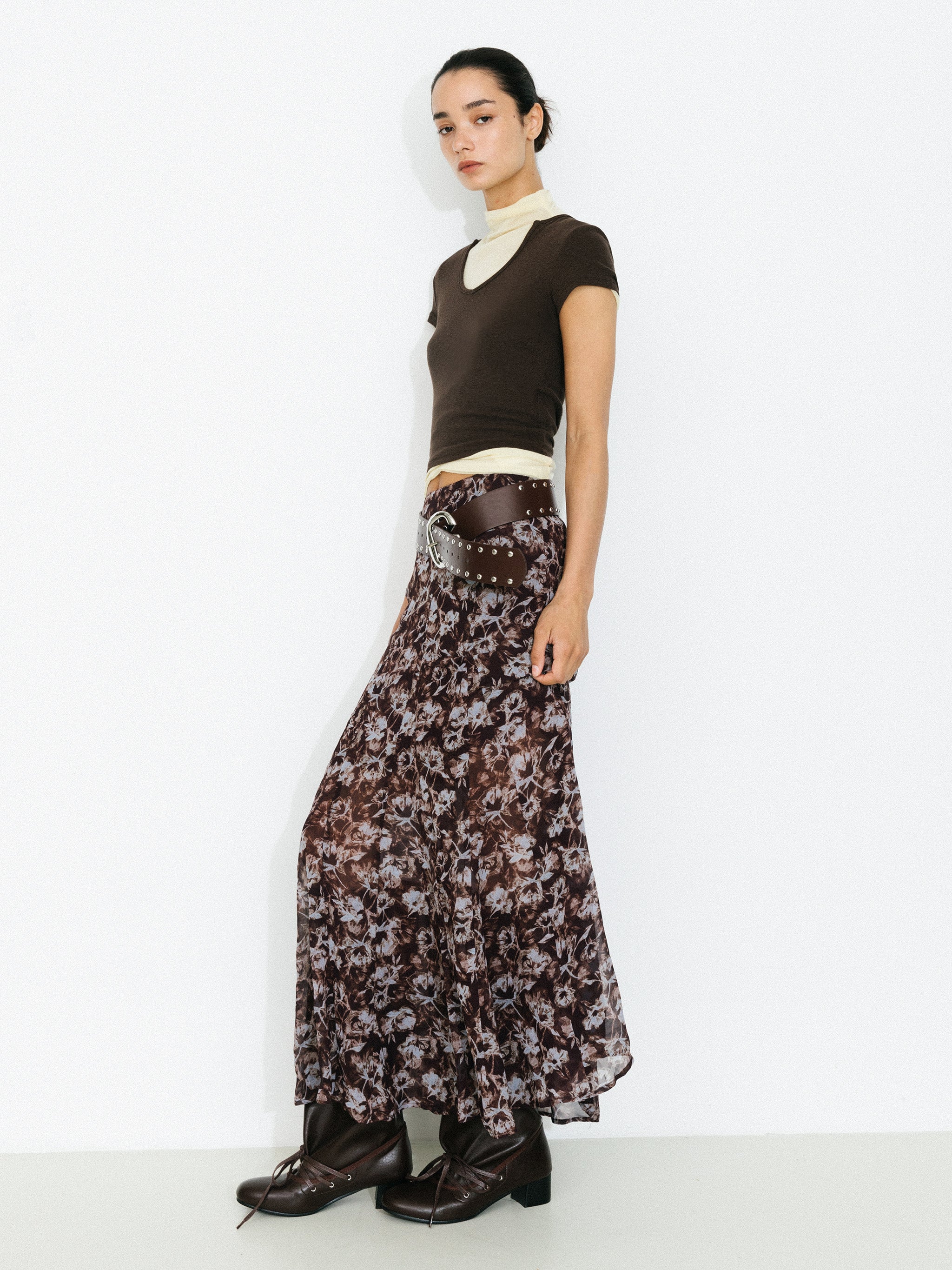 Floral A-Line Maxi Skirt