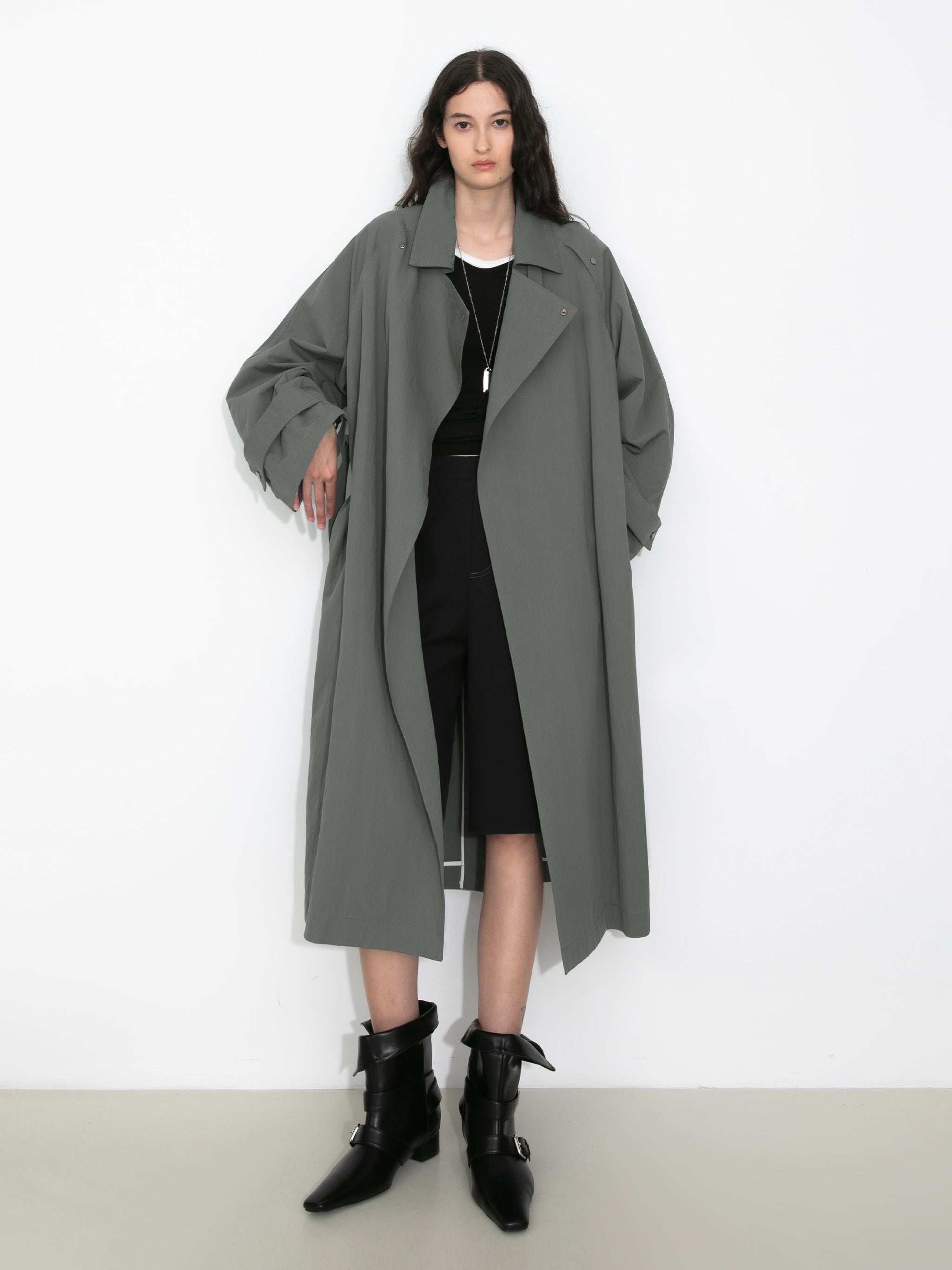 Oversized Large Lapel Long Trench Coat