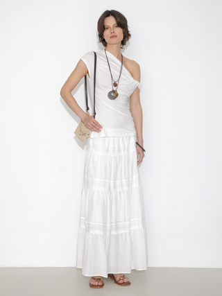 Panelled Lace Maxi Skirt