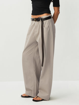 100% Cotton Draped Oversized Wide-Leg Casual Pants