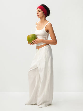 CUBIC Lyocell Linen Wide-Leg Pants