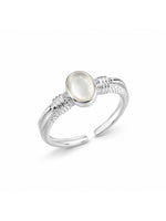 Mother-of-Pearl Silver Open Ring