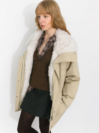 Loose-Fit Reversible Shearling Workwear Jacket