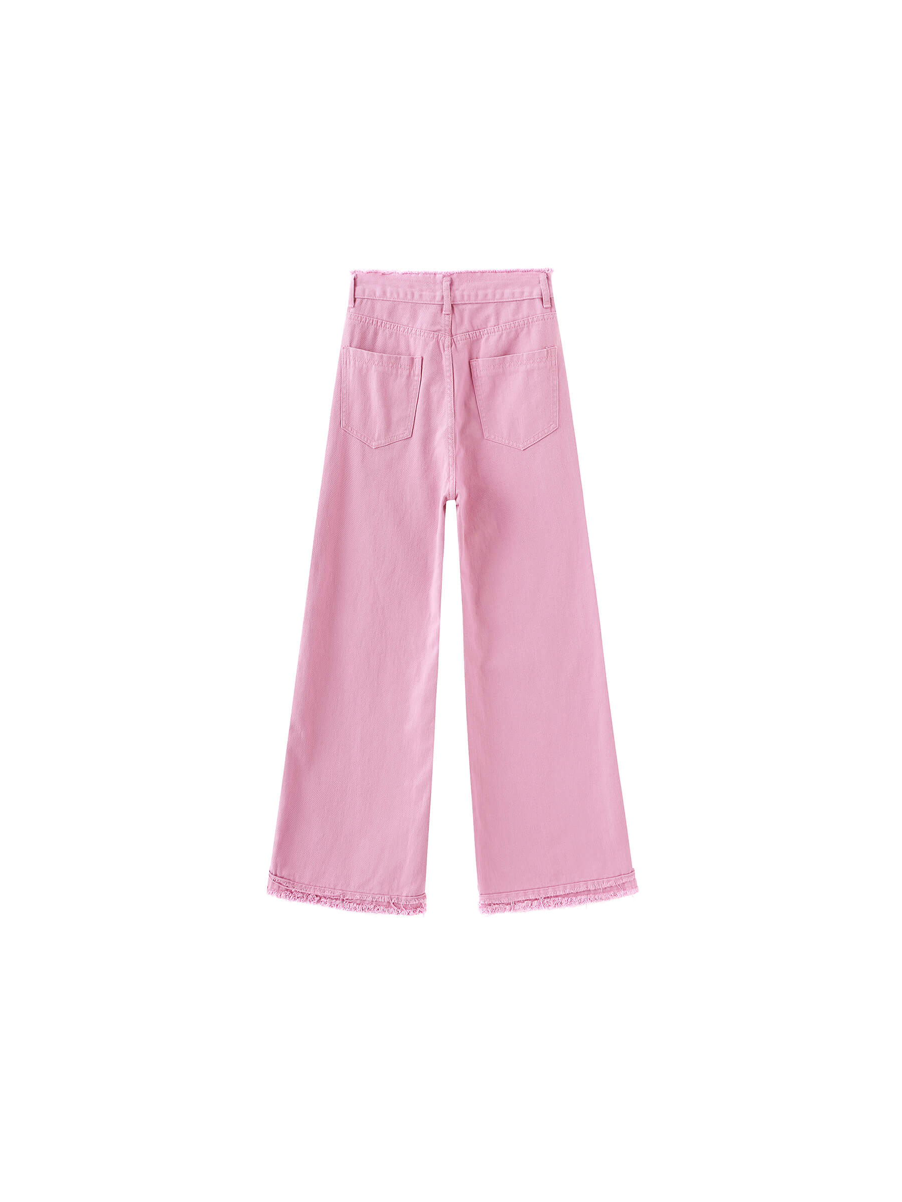 Raw Edge Wide Leg Jeans-20