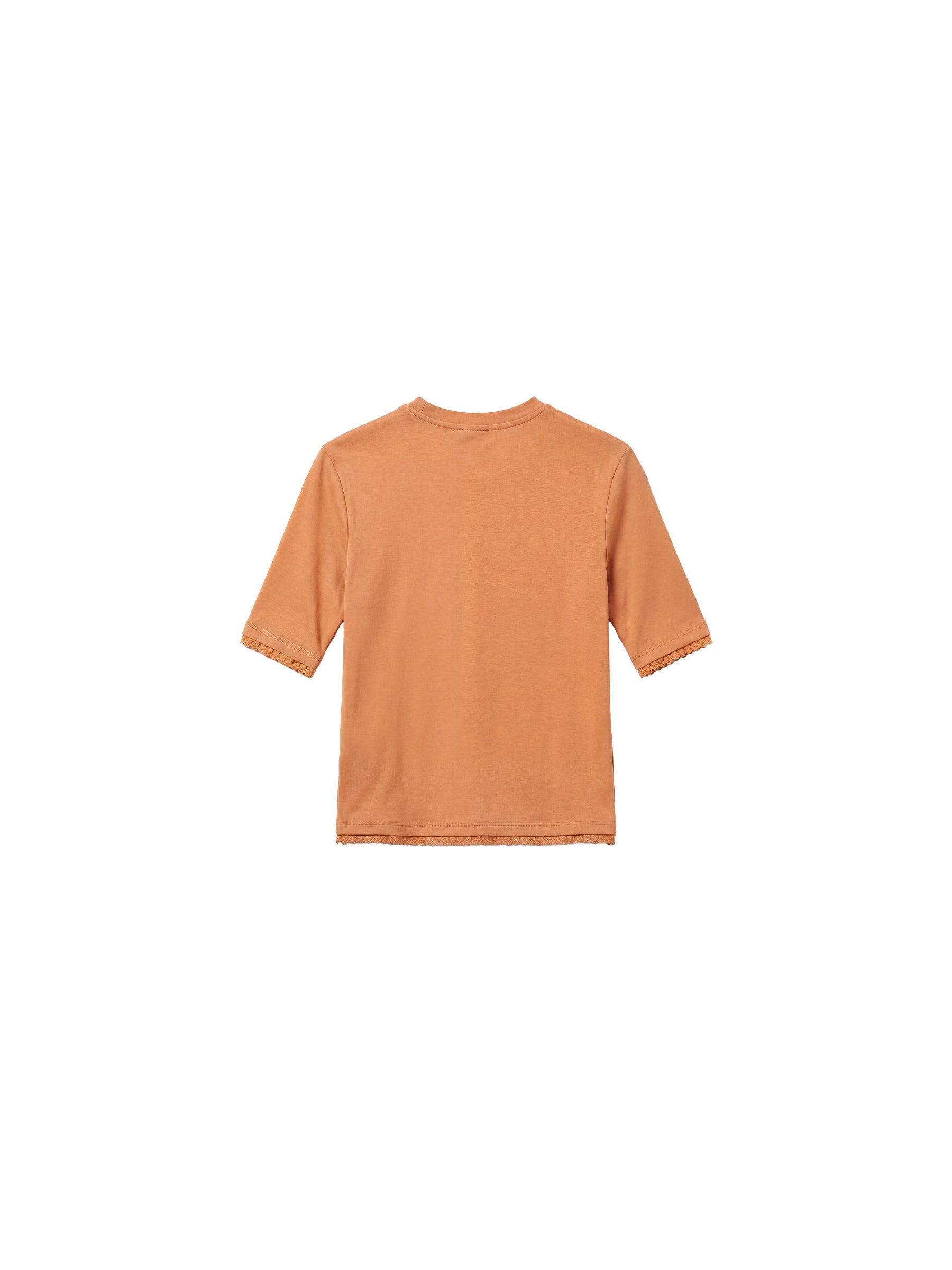 CUBIC Lace Trim Fitted Mid-Sleeve Top-20