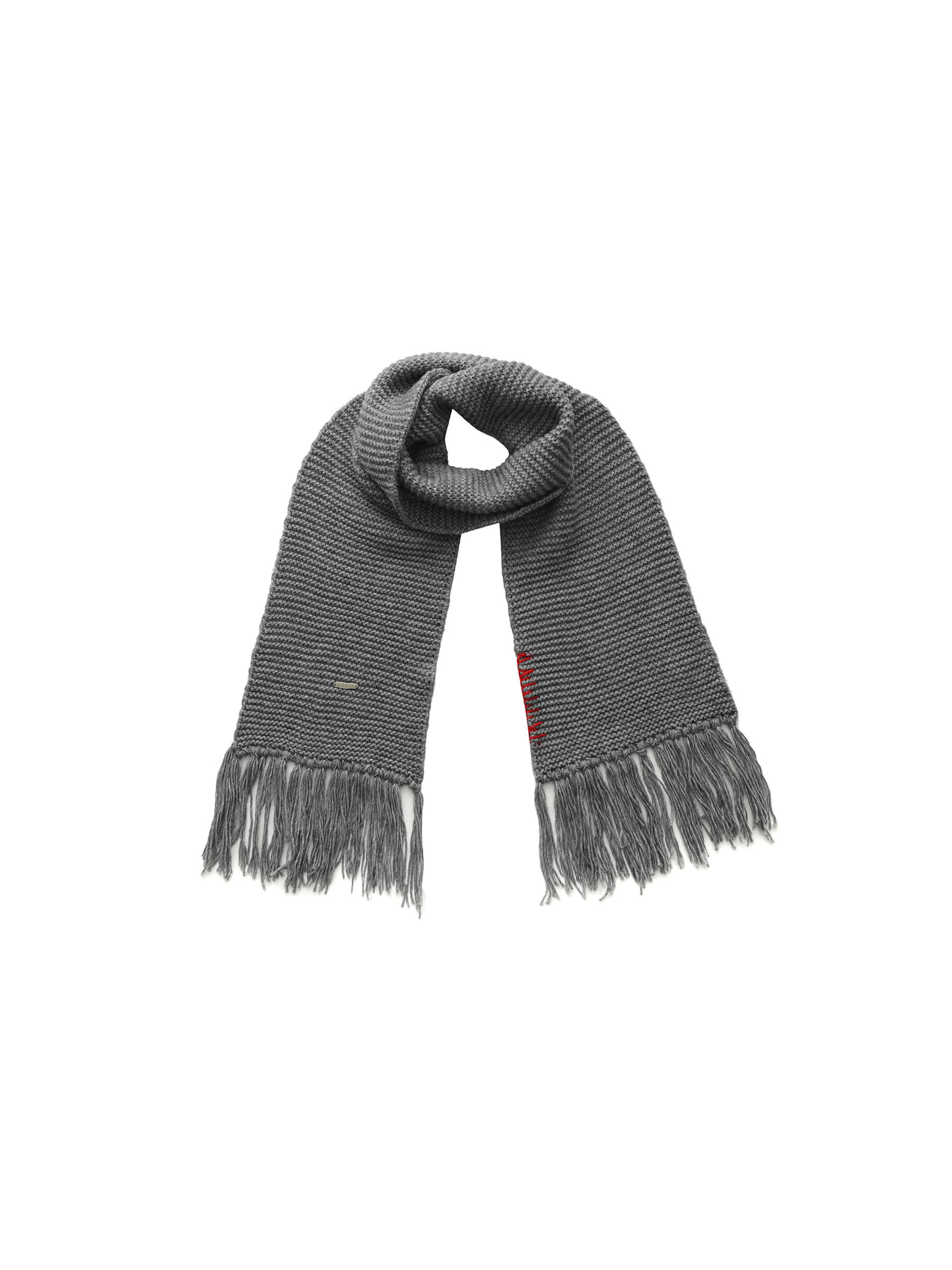 Fringed Long Scarf with Wool Blend-22