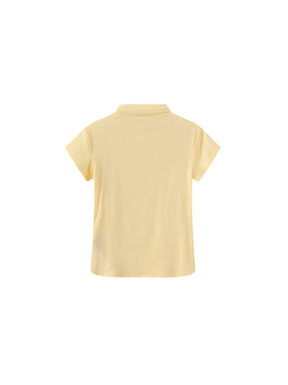 High Neck Stretch Slim-Fit Short-Sleeve T-Shirt
