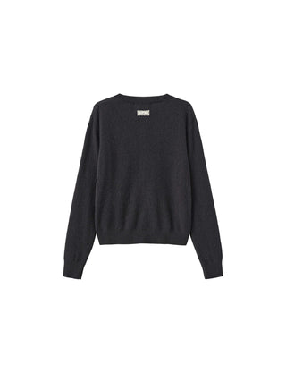Lace Trim Knit Wool Cardigan