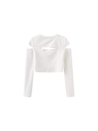 Cut Out Long Sleeve Crop Top