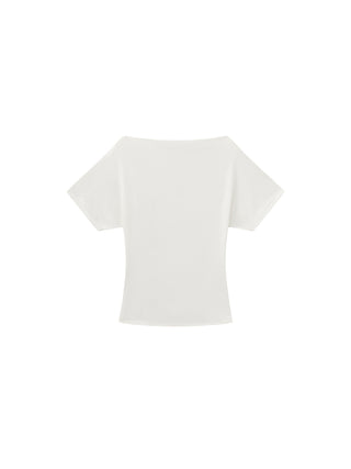 CUBIC Lyocell Blend Off-Shoulder Fitted Top