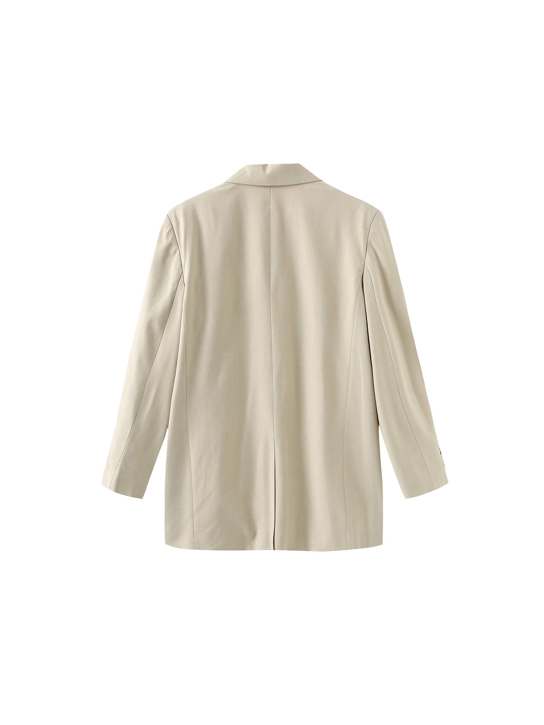 Oversized Shoulder Single Breasted Blazer with Wool Blend-23