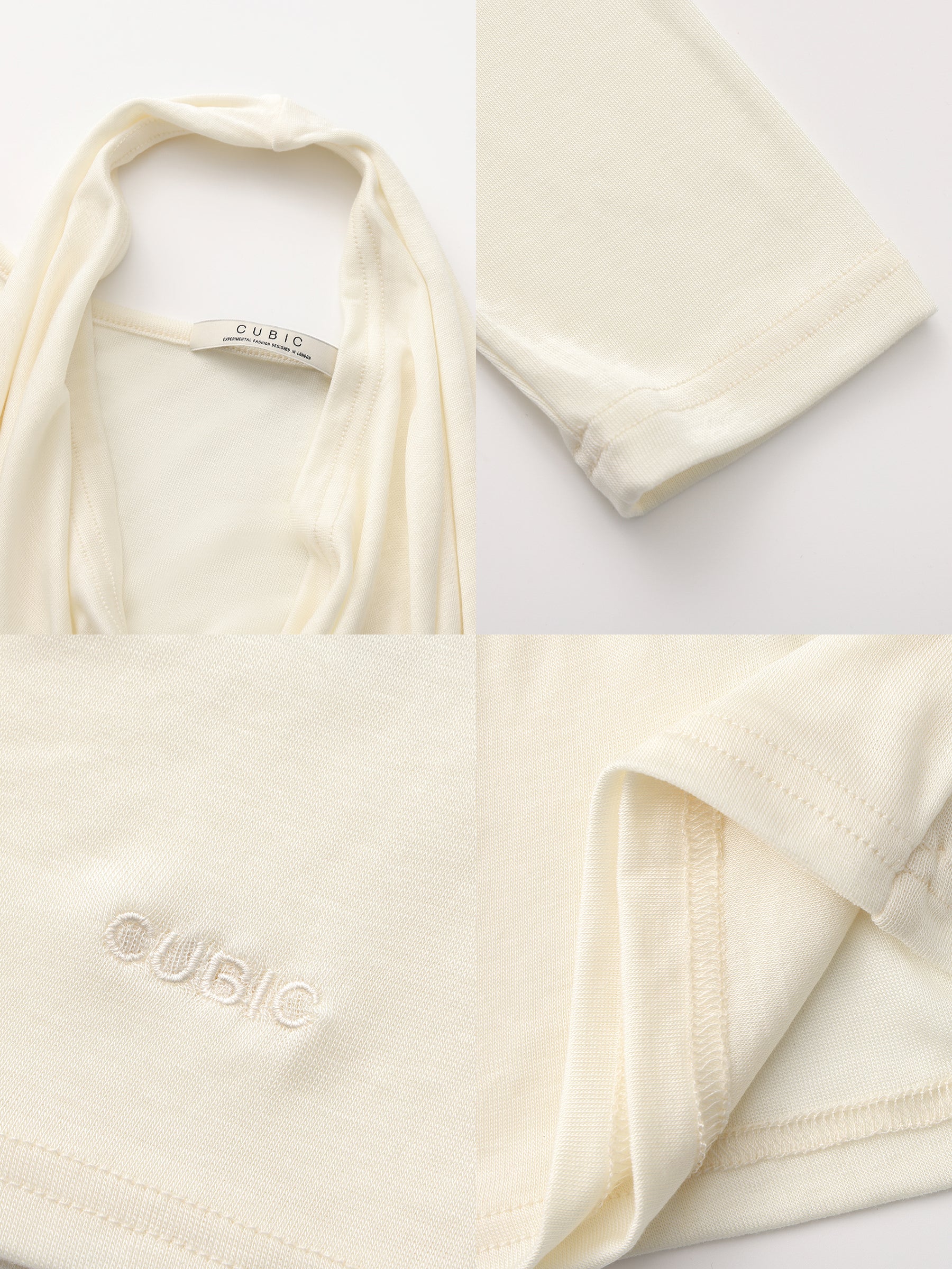 Halter V-Neck Long-Sleeve T-Shirt-18