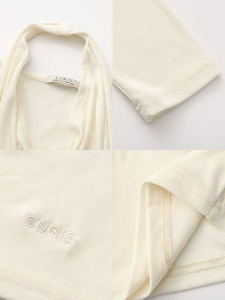 Halter V-Neck Long-Sleeve T-Shirt