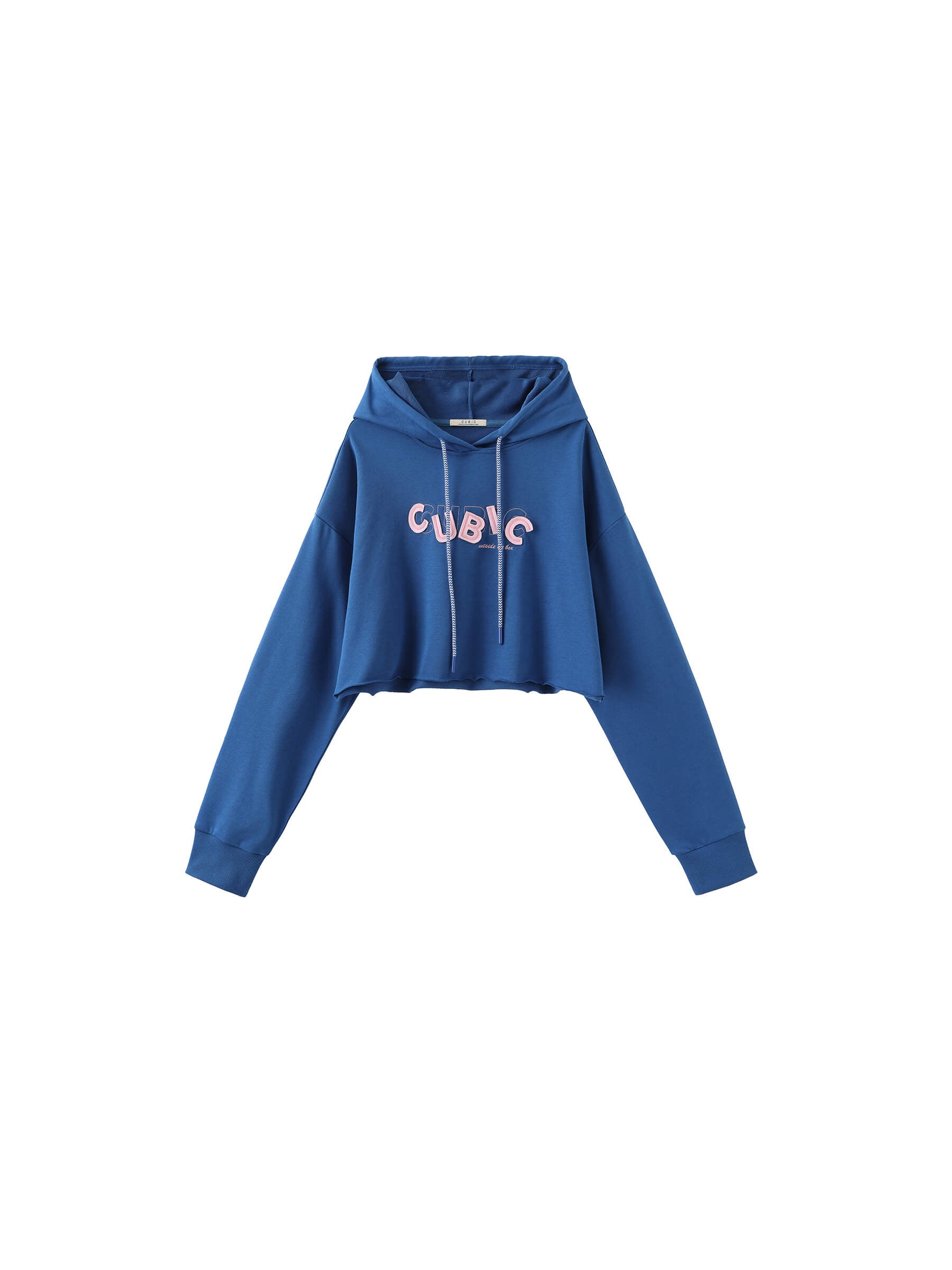 CUBIC Print Hooded Cropped Sweatshirt-24