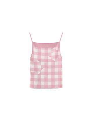 Checkered Knit Camisole top