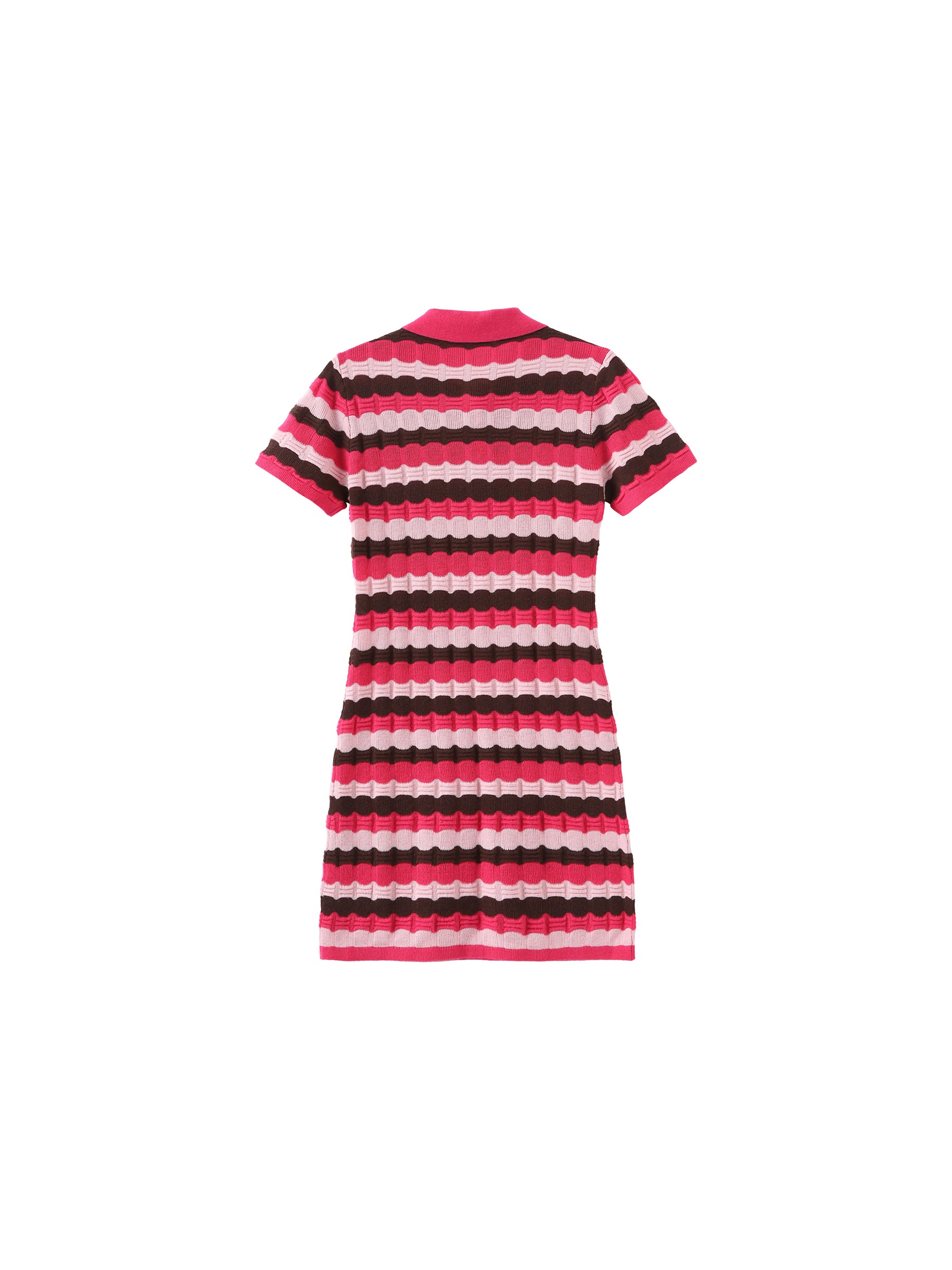 Polo Short Sleeve Striped Knit Dress-21