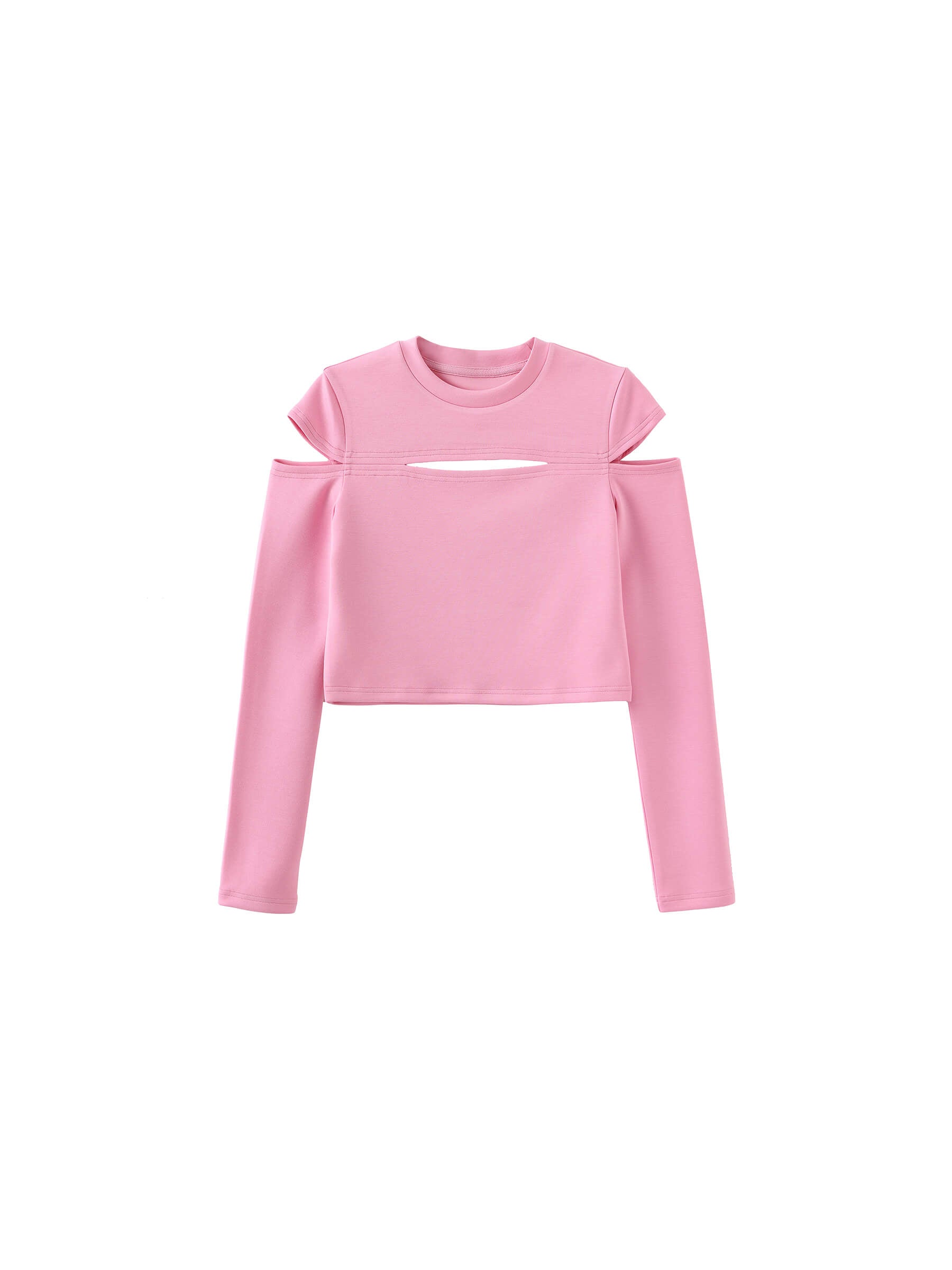 Cut Out Long Sleeve Crop Top-21