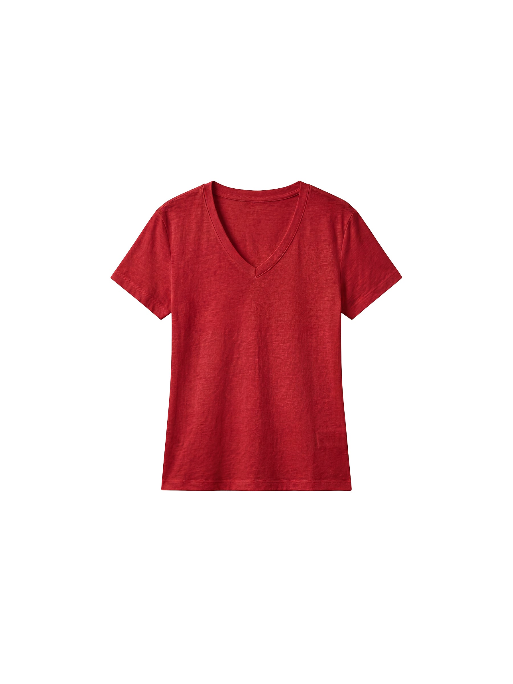 CUBIC Linen-Blend V-Neck Slim Fit Top-21