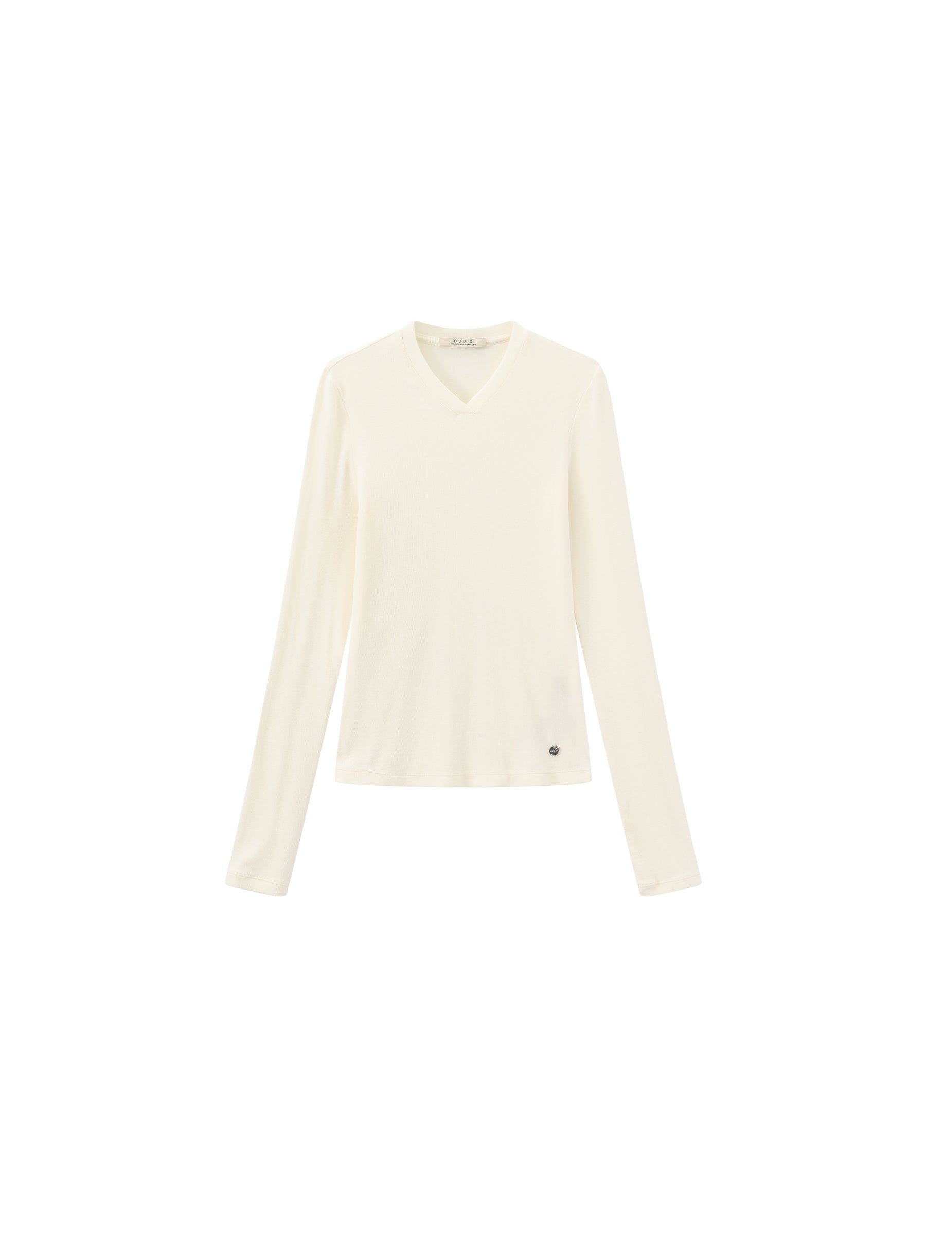 CUBIC Wool Blend V-Neck Knit T-Shirt-21