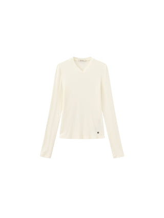 CUBIC Wool Blend V-Neck Knit T-Shirt
