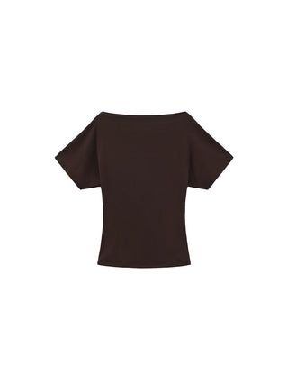 CUBIC Lyocell Blend Off-Shoulder Fitted Top
