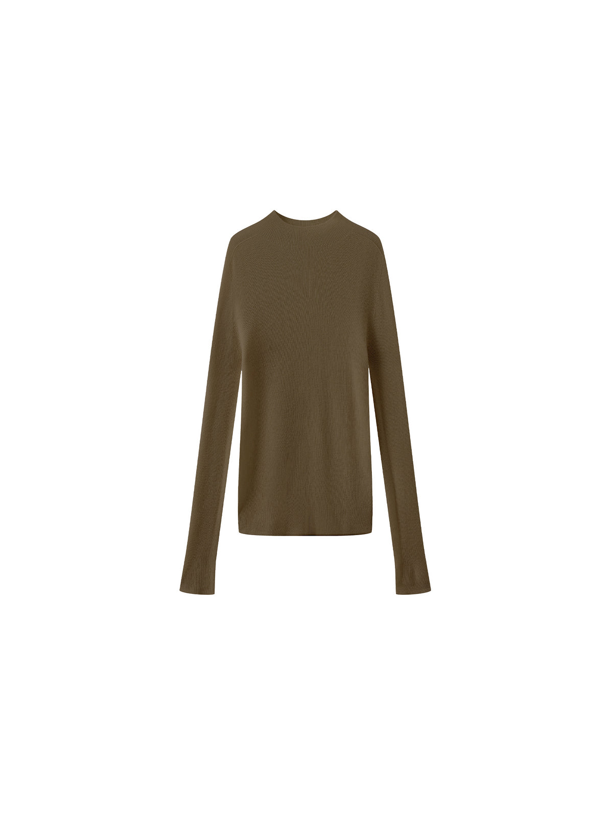 CUBIC 100% Wool Mock‑Neck Fitted Knit Top-21