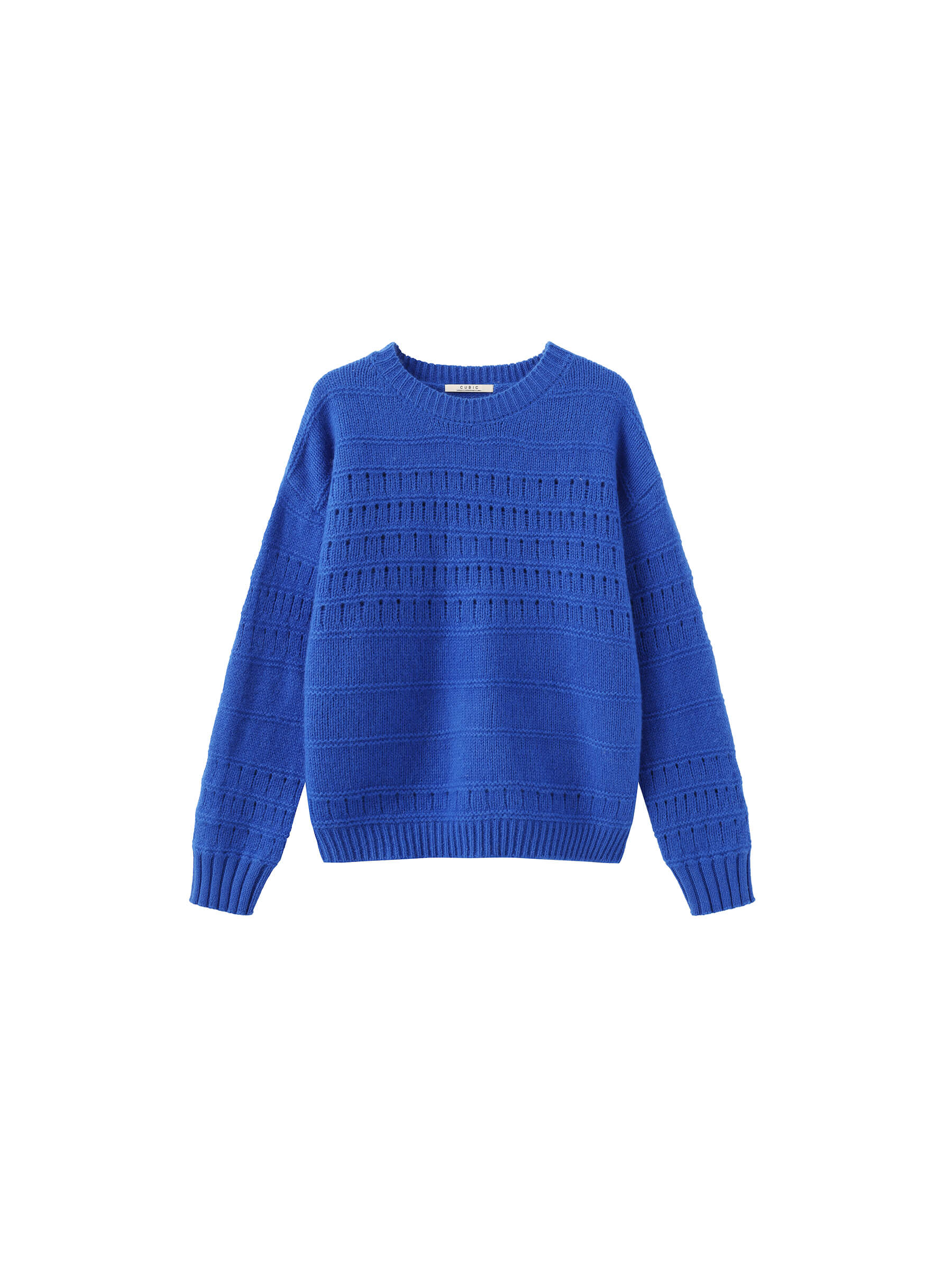 Hollowed 100% Wool Long Sleeves Knit Sweater-21