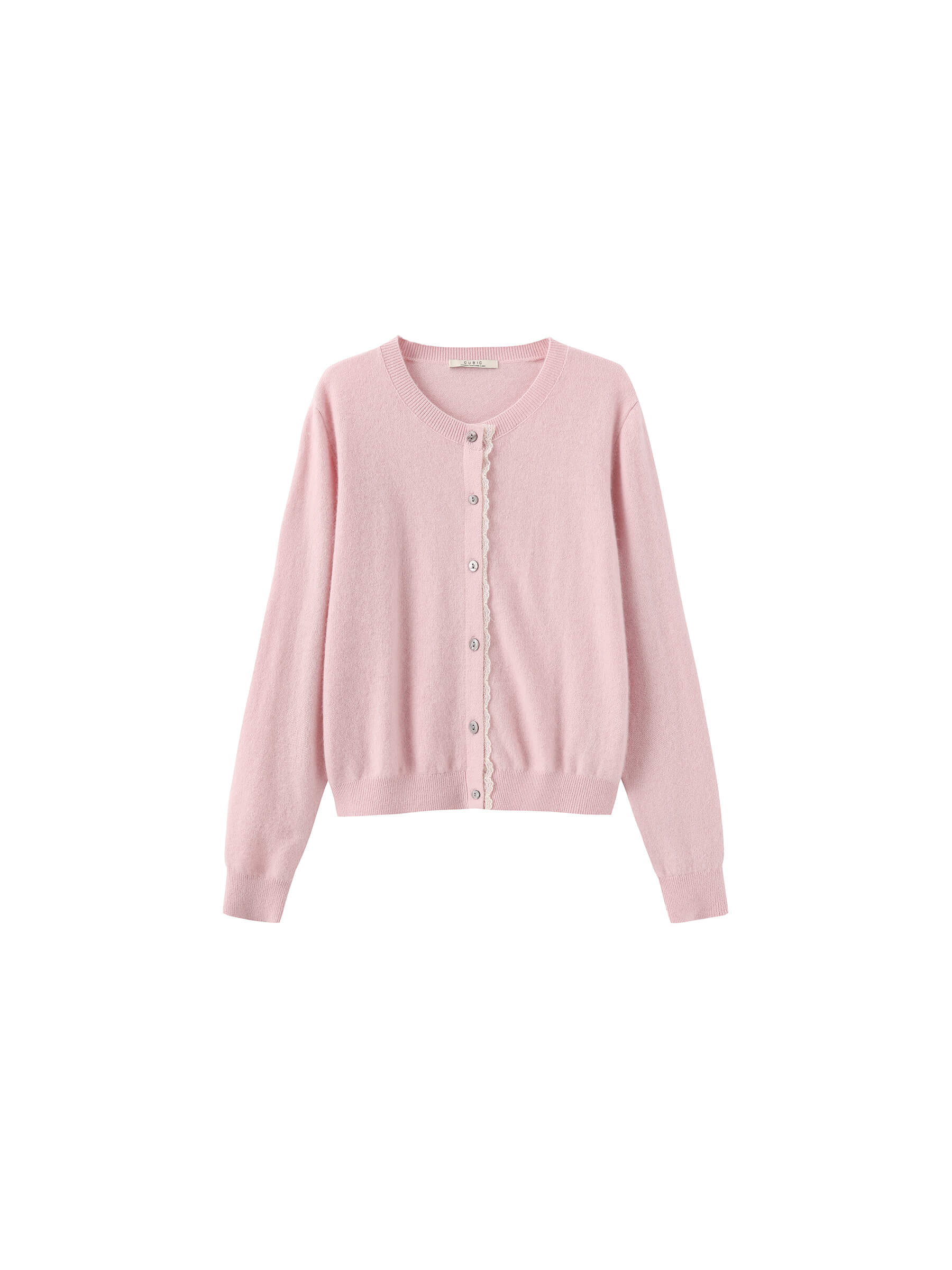 Lace Trim Knit Wool Cardigan-24